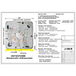 JACUZZI OGRODOWE WANNA SPA752 CAPPUCINNO OBUDOWA KAWA 200x200 CM