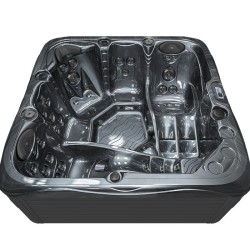 JACUZZI OGRODOWE WANNA SPA752 CZARNA FALA OBUDOWA ANTRACYT 200x200 CM