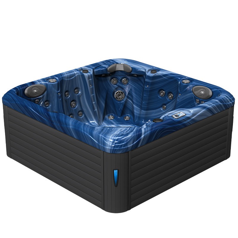 JACUZZI OGRODOWE WANNA SPA752 NIEBIESKA FALA OBUDOWA ANTRACYT 200x200 CM JACUZZI OGRODOWE WANNA SPA752 NIEBIESKA FALA OBUDOWA ANTRACYT 200x200 CM
