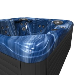 JACUZZI OGRODOWE WANNA SPA752 NIEBIESKA FALA OBUDOWA ANTRACYT 200x200 CM