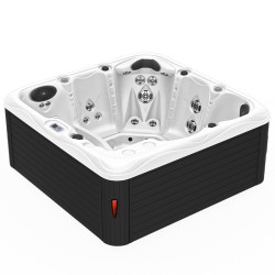 JACUZZI OGRODOWE WANNA SPA753 BIAŁA PERŁA OBUDOWA ANTRACYT 200x200 CM
