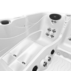 JACUZZI OGRODOWE WANNA SPA753 BIAŁA PERŁA OBUDOWA ANTRACYT 200x200 CM