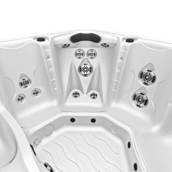 JACUZZI OGRODOWE WANNA SPA753 BIAŁA PERŁA OBUDOWA ANTRACYT 200x200 CM