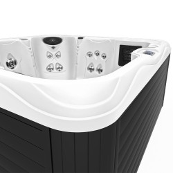 JACUZZI OGRODOWE WANNA SPA753 BIAŁA PERŁA OBUDOWA ANTRACYT 200x200 CM