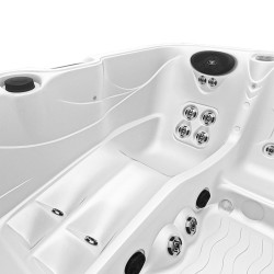 JACUZZI OGRODOWE WANNA SPA753 BIAŁA PERŁA OBUDOWA KAWA 200x200 CM