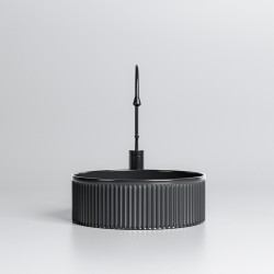 UMYWALKA NABLATOWA CERAMICZNA OKRĄGŁA LAVA-BL-RF-370 CZARNA RYFLOWANA