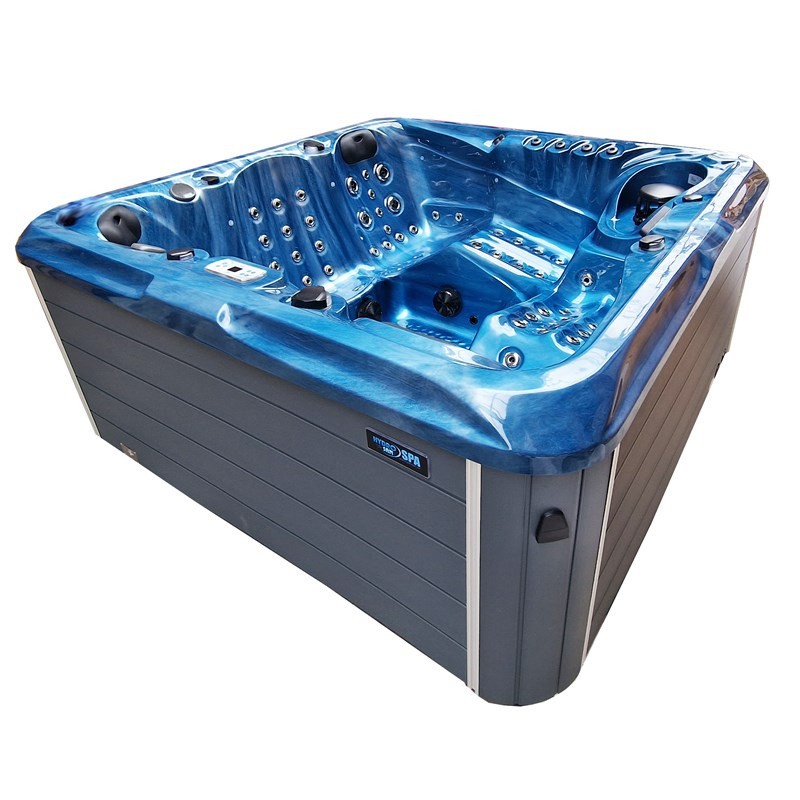 JACUZZI OGRODOWE WANNA SPA510 NIEBIESKA FALA OBUDOWA SZARA 210x210 CM JACUZZI OGRODOWE WANNA SPA510 NIEBIESKA FALA OBUDOWA SZARA 210x210 CM