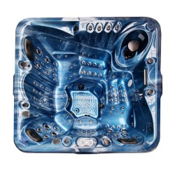 JACUZZI OGRODOWE WANNA SPA510 NIEBIESKA FALA OBUDOWA SZARA 210x210 CM