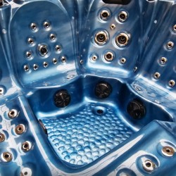 JACUZZI OGRODOWE WANNA SPA510 NIEBIESKA FALA OBUDOWA SZARA 210x210 CM