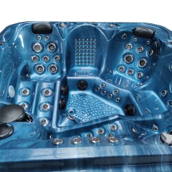 JACUZZI OGRODOWE WANNA SPA560 NIEBIESKA FALA OCEANU OBUDOWA KAWA 220x220 CM