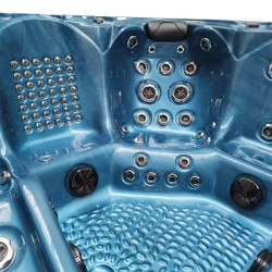 JACUZZI OGRODOWE WANNA SPA560 NIEBIESKA FALA OCEANU OBUDOWA KAWA 220x220 CM