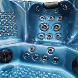 JACUZZI OGRODOWE WANNA SPA560 NIEBIESKA FALA OCEANU OBUDOWA KAWA 220x220 CM