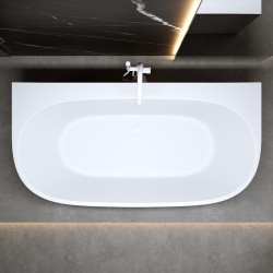 WANNA WOLNOSTOJĄCA PRZYŚCIENNA NORA 526D BIAŁA PRZELEW BIAŁY MAT 170x85 CM