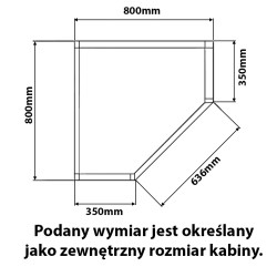 KABINA PRYSZNICOWA PIĘCIOKĄTNA KZ10A ZŁOTY SZCZOTKOWANY 80x80 CM