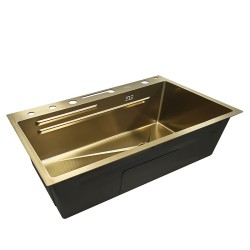 ZLEWOZMYWAK JEDNOKOMOROWY WIELOFUNKCYJNY ARGOS 68X46 ZŁOTY ZLEW KUCHENNY STALOWY