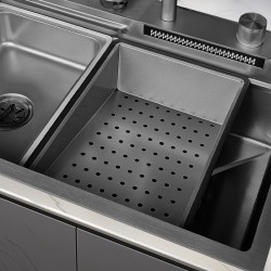 ZLEWOZMYWAK JEDNOKOMOROWY WIELOFUNKCYJNY ARGOS 75X46 CZARNY ZLEW KUCHENNY STALOWY