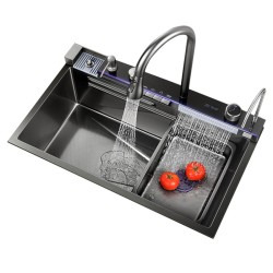 ZLEWOZMYWAK JEDNOKOMOROWY WIELOFUNKCYJNY ARGOS 75X46 CZARNY ZLEW KUCHENNY STALOWY