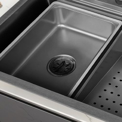ZLEWOZMYWAK JENOKOMOROWY WIELOFUNKCYJNY ARGOS 68X46 CZARNY ZLEW KUCHENNY STALOWY