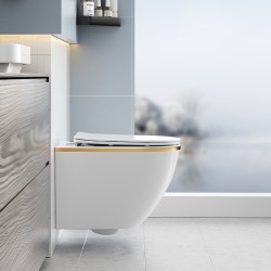 MISKA WC WISZĄCA RIMLESS PEAK-WH-GL-RIM-03 BIAŁA DESKA WOLNOOPADAJĄCA DUROPLAST