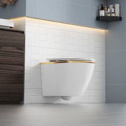 MISKA WC WISZĄCA RIMLESS PEAK-WH-GL-RIM-03 BIAŁA DESKA WOLNOOPADAJĄCA DUROPLAST
