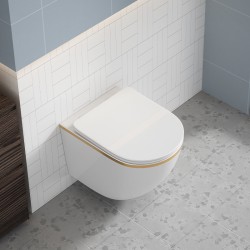 MISKA WC WISZĄCA RIMLESS PEAK-WH-GL-RIM-03 BIAŁA DESKA WOLNOOPADAJĄCA DUROPLAST