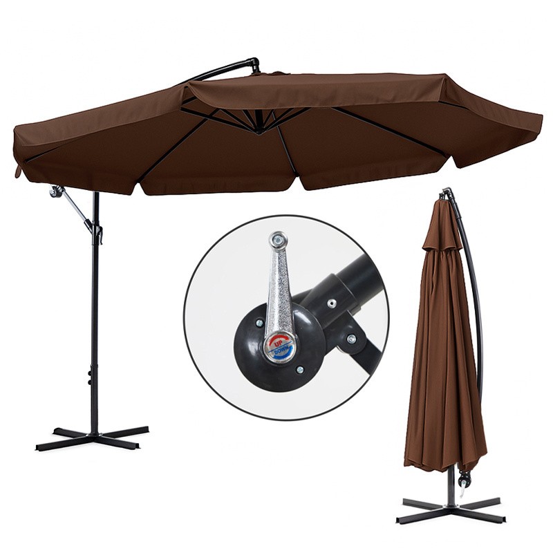 PARASOL OGRODOWY IKAR-BL-BR BRĄZOWY SKŁADANY Z WYSIĘGNIKIEM + POKROWIEC PARASOL OGRODOWY IKAR-BL-BR BRĄZOWY SKŁADANY Z WYSIĘGNIKIEM + POKROWIEC