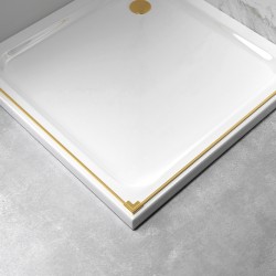 KABINA PRYSZNICOWA PROSTOKĄTNA KZ13A ZŁOTY SZCZOTKOWANY 100x90 CM