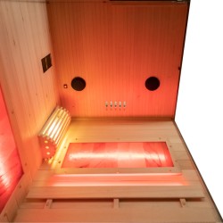 SAUNA FIŃSKA WYSOKOTEMPERATUROWA Z PIECEM LARK1-WD /HARVIA 3,5KW 1-2 OSOBOWA 120x120 CM