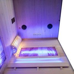 SAUNA FIŃSKA WYSOKOTEMPERATUROWA Z PIECEM LARK1-WD /HARVIA 3,5KW 1-2 OSOBOWA 120x120 CM