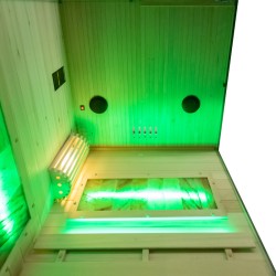 SAUNA FIŃSKA WYSOKOTEMPERATUROWA Z PIECEM LARK1-WD /HARVIA 3,5KW 1-2 OSOBOWA 120x120 CM