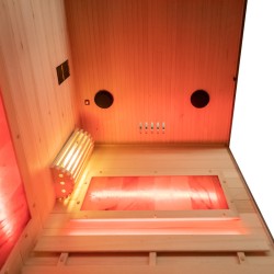 SAUNA FIŃSKA WYSOKOTEMPERATUROWA Z PIECEM LARK1-WD /HARVIA 3,5KW 1-2 OSOBOWA 120x120 CM