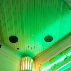 SAUNA FIŃSKA WYSOKOTEMPERATUROWA Z PIECEM LARK2-WD/HARVIA 3,5KW 1-2 OSOBOWA 120x120 CM
