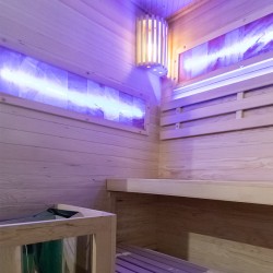 SAUNA FIŃSKA WYSOKOTEMPERATUROWA Z PIECEM LARK2-WD/HARVIA 3,5KW 1-2 OSOBOWA 120x120 CM