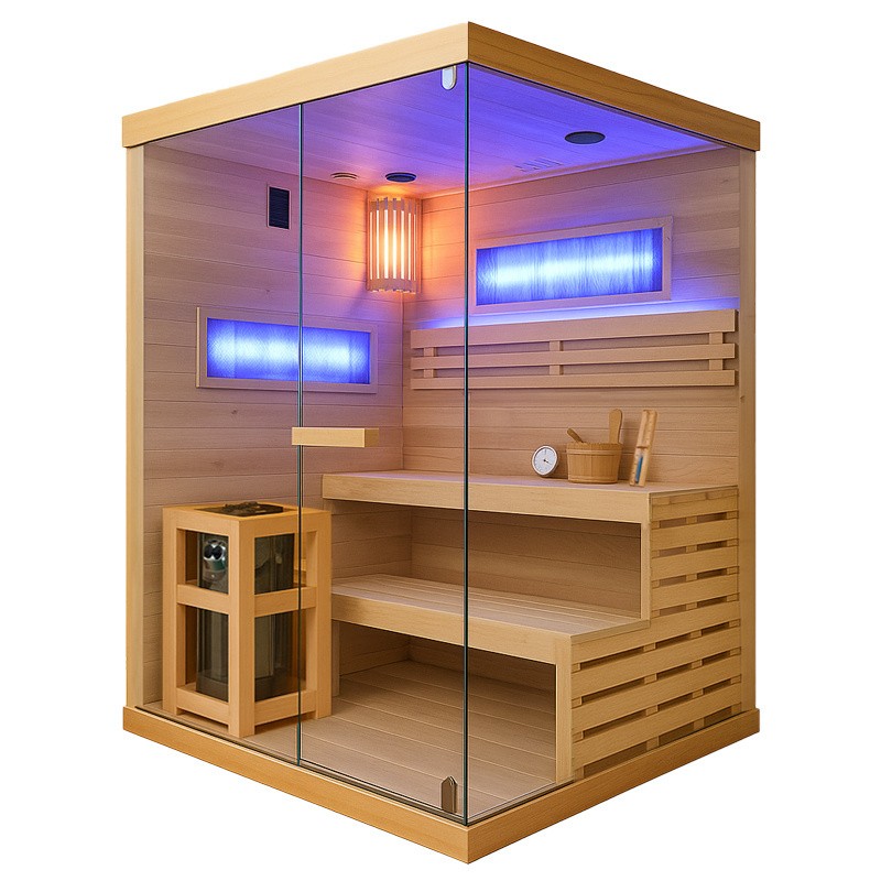 SAUNA FIŃSKA WYSOKOTEMPERATUROWA Z PIECEM LARK3-WD/HARVIA 4,5KW 3-4 OSOBOWA 140x150 CM SAUNA FIŃSKA WYSOKOTEMPERATUROWA Z PIECEM LARK3-WD/HARVIA 4,5KW 3-4 OSOBOWA 140x150 CM
