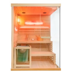 SAUNA FIŃSKA WYSOKOTEMPERATUROWA Z PIECEM LARK3-WD/HARVIA 4,5KW 3-4 OSOBOWA 140x150 CM