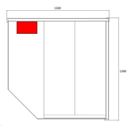 SAUNA FIŃSKA WYSOKOTEMPERATUROWA Z PIECEM LARK4-WD/HARVIA 6KW 4-5 OSOBOWA 150x150 CM