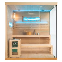 SAUNA FIŃSKA WYSOKOTEMPERATUROWA Z PIECEM LARK5-WD/HARVIA 6KW 4-5 OSOBOWA 180x160 CM