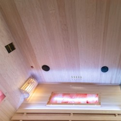 SAUNA FIŃSKA WYSOKOTEMPERATUROWA Z PIECEM LARK5-WD/HARVIA 6KW 4-5 OSOBOWA 180x160 CM
