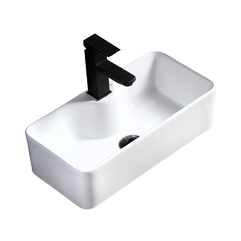 UMYWALKA NABLATOWA CERAMICZNA PROSTOKĄTNA LIA-WH-505 BIAŁA UMYWALKA NABLATOWA CERAMICZNA PROSTOKĄTNA LIA-WH-505 BIAŁA