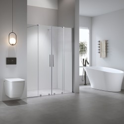 DRZWI PRYSZNICOWE PODWÓJNE ASTRA-CH-DUO-150 CHROM 150 CM 8 MM