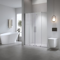 DRZWI PRYSZNICOWE PODWÓJNE ASTRA-CH-DUO-150 CHROM 150 CM 8 MM