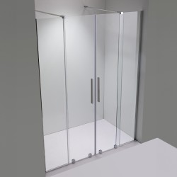 DRZWI PRYSZNICOWE PODWÓJNE ASTRA-CH-DUO-150 CHROM 150 CM 8 MM