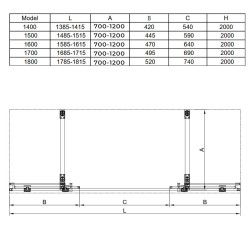 DRZWI PRYSZNICOWE PODWÓJNE ASTRA-CH-DUO-150 CHROM 150 CM 8 MM