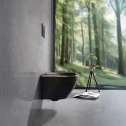 MISKA WC WISZĄCA RIMLESS MIZU-BL-GL-RIM-02 CZARNA DESKA WOLNOOPADAJĄCA DUROPLAST