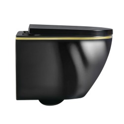MISKA WC WISZĄCA RIMLESS MIZU-BL-GL-RIM-02 CZARNA DESKA WOLNOOPADAJĄCA DUROPLAST