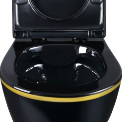 MISKA WC WISZĄCA RIMLESS MIZU-BL-GL-RIM-02 CZARNA DESKA WOLNOOPADAJĄCA DUROPLAST