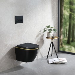 MISKA WC WISZĄCA RIMLESS MIZU-BL-GL-RIM-02 CZARNA DESKA WOLNOOPADAJĄCA DUROPLAST
