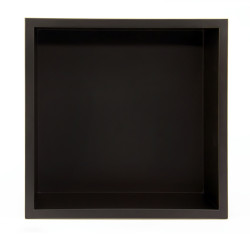 PÓŁKA ŁAZIENKOWA WNĘKOWA IGA Z KOŁNIERZEM CZARNA 30X30X10 CM