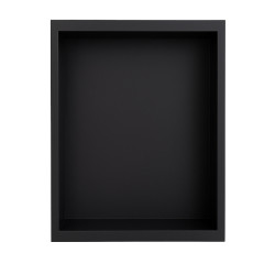 PÓŁKA ŁAZIENKOWA WNĘKOWA IGA Z KOŁNIERZEM CZARNA 45X30X7 CM