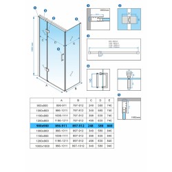 KABINA PRYSZNICOWA KWADRATOWA ZES-KZ01C CHROM 90x90 CM